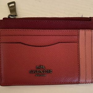 COACH CARD HOLDER WITH ZIPPER POUCH